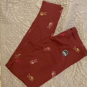 Cranberry Peace Sign Leggings XL (18.5)